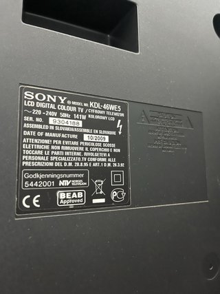 TV Sony Bravia 46 (No Smart TV)