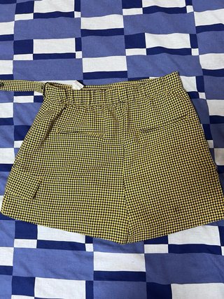 Falda pantalón cuadros Bershka Talla L