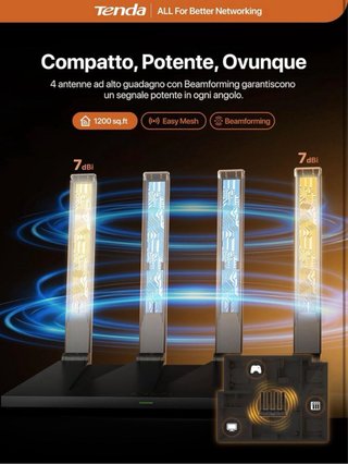 Router Tenda AX3000 Wi-Fi 6 AX12 Pro