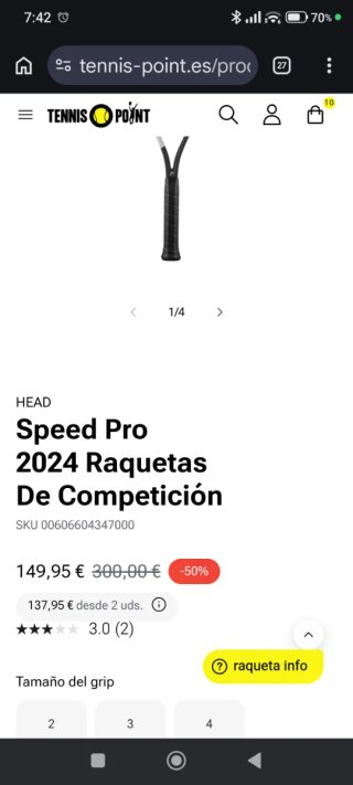 Raqueta Tenis Head Speed Pro 2024 Nueva