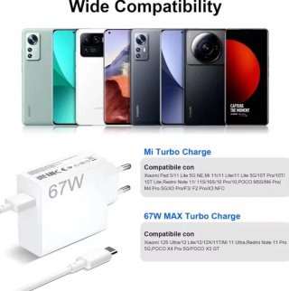 Xiaomi 67W HyperCharge Combo Cargador USB C 1,5m