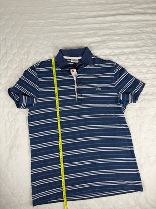 Polo Lacoste Rayas Azul y Blanco