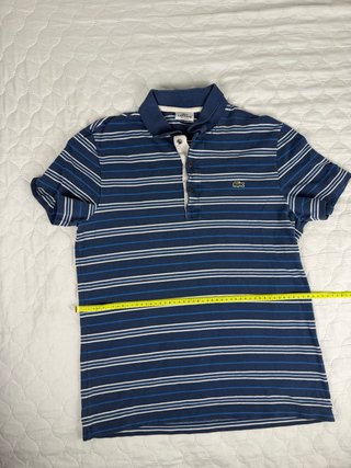 Polo Lacoste Rayas Azul y Blanco