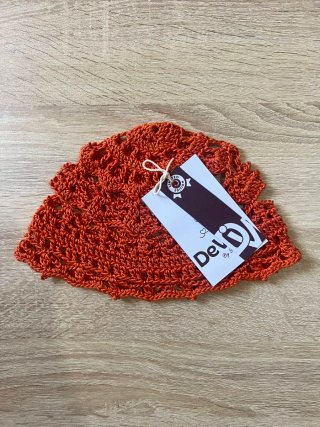 Gorro de crochet naranja