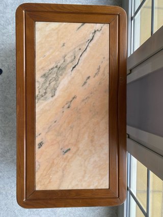 Tavolo ausiliario in legno e marmo