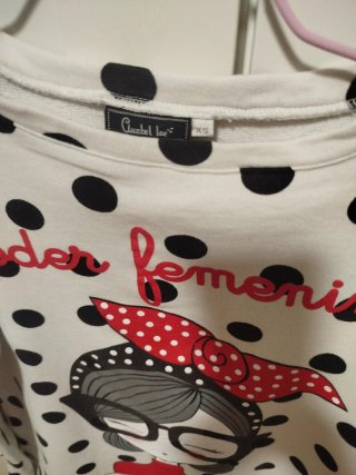 Sudadera Anabel Lee lunares talla XS,