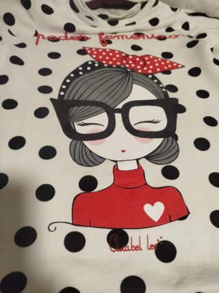 Sudadera Anabel Lee lunares talla XS,