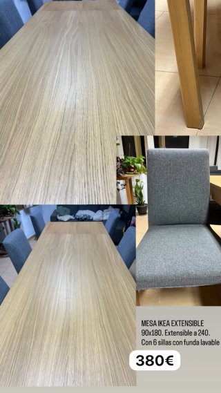 Mesa extensible IKEA y 6 sillas