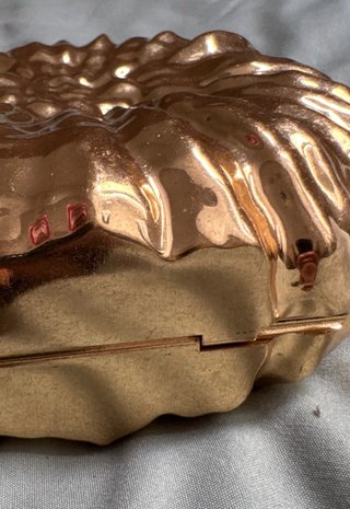 Bolso Clutch Zara Metálico Concha Dorado