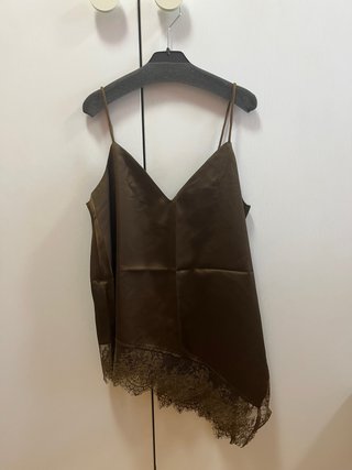 Blusa tirantes asimétrica marrón Shein NUEVA