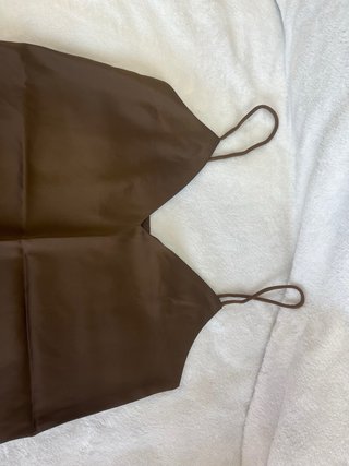 Blusa tirantes asimétrica marrón Shein NUEVA