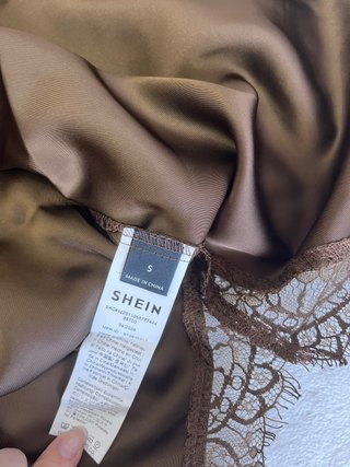 Blusa tirantes asimétrica marrón Shein NUEVA