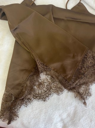 Blusa tirantes asimétrica marrón Shein NUEVA