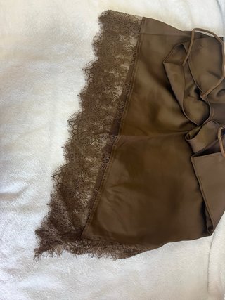 Blusa tirantes asimétrica marrón Shein NUEVA