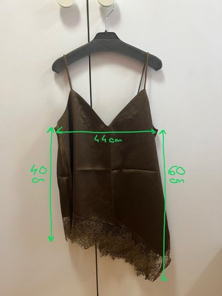 Blusa tirantes asimétrica marrón Shein NUEVA