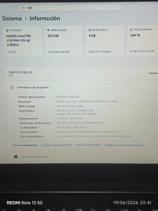 Lenovo 15,6 i7 8750H  | 20GB RAM |m.2 250 GTX 1050