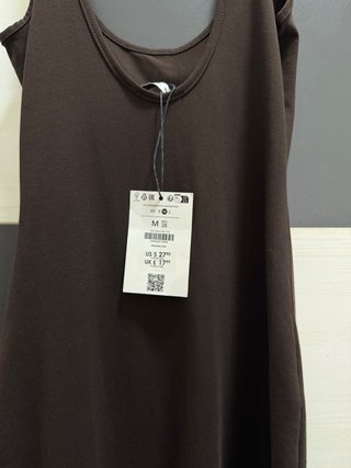 Vestido Bershka marrón largo
