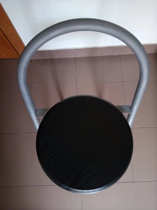 1 Taburete Alto, Madera y Acero, Plegable