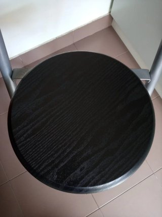 1 Taburete Alto, Madera y Acero, Plegable
