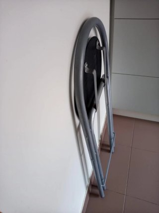 1 Taburete Alto, Madera y Acero, Plegable