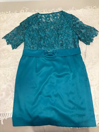 Conjunto vintage de fiesta mujer |Vestido turquesa