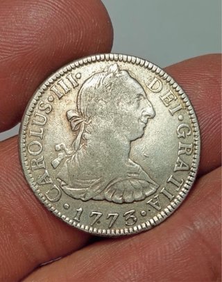 Moneda 2 Reales 1773 Carlos III plata