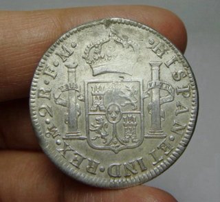 Moneda 2 Reales 1773 Carlos III plata