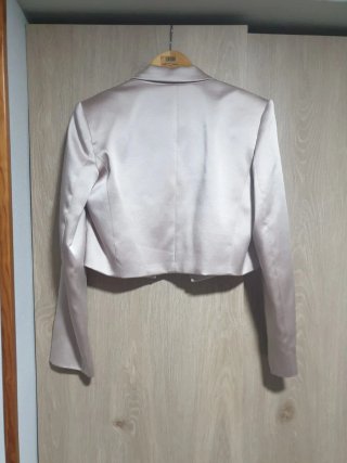 Conjunto Zara Blazer y Pantalón Seda Beige