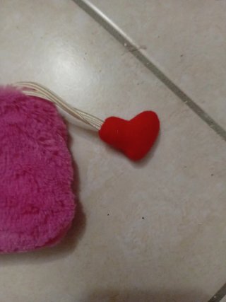 Astuccio rosa con cuore rosso
