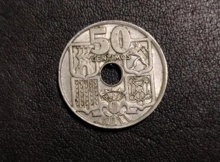 Error Moneda 50 céntimos 1963 63* España con rombo