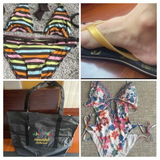 Lote Playa,2 Bañadores L+Chanclas 37+Bolsa