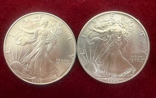 5 onzas plata pura 999 liberty, libertad maple etc