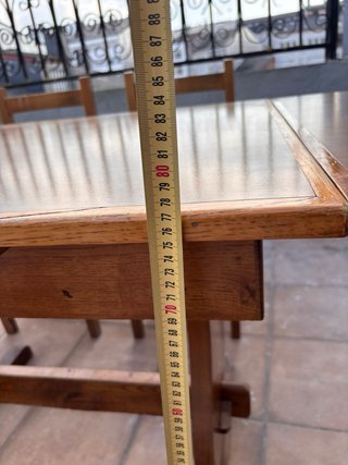 Mesa extensible madera con 4 sillas