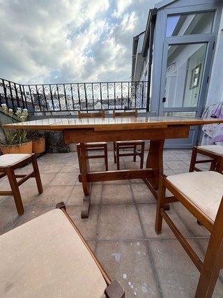 Mesa extensible madera con 4 sillas