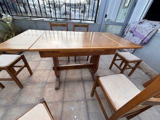 Mesa extensible madera con 4 sillas