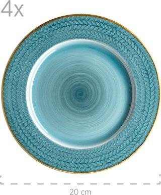 Juego vajilla café porcelana vintage azul