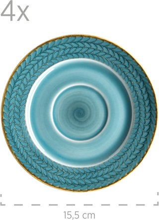 Juego vajilla café porcelana vintage azul
