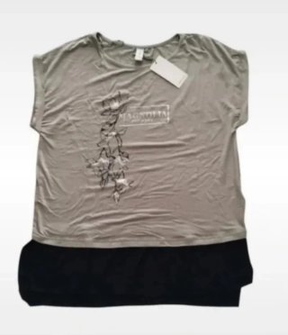 Maglietta donna Magnolia beige e nera