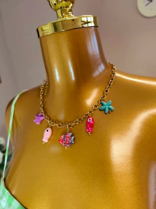 Collar Pescaíto Cerámica Cadena Acero