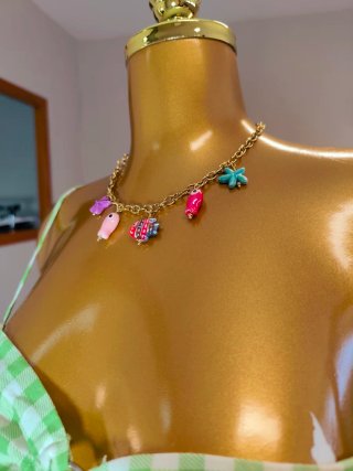 Collar Pescaíto Cerámica Cadena Acero