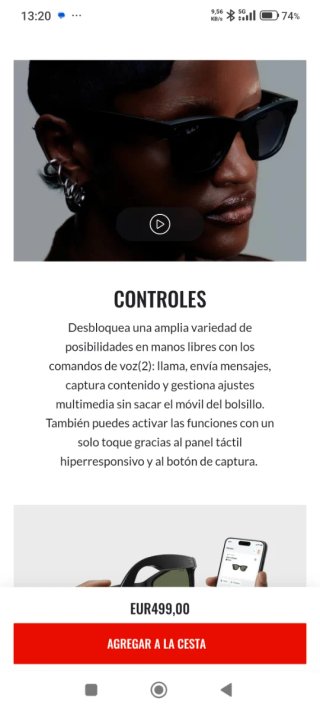 Gafas Inteligentes Ray-Ban Ban Meta Negras