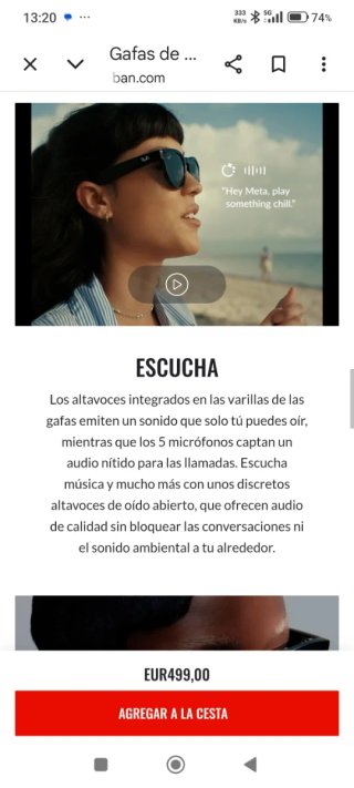 Gafas Inteligentes Ray-Ban Ban Meta Negras