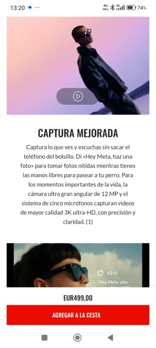 Gafas Inteligentes Ray-Ban Ban Meta Negras