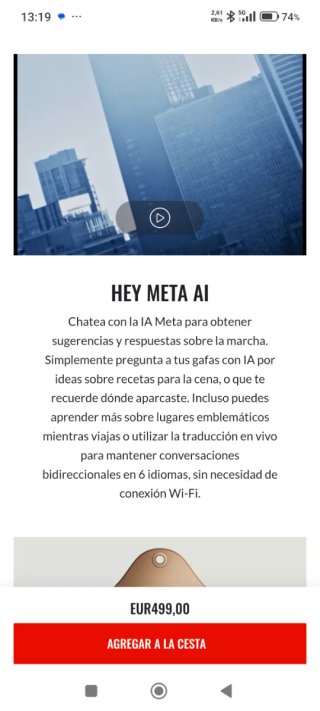 Gafas Inteligentes Ray-Ban Ban Meta Negras