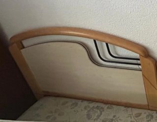 Cabecero mesilla y balda estantería para cama 90m
