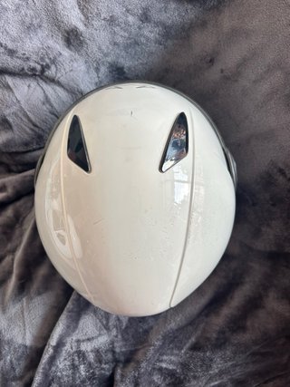 Casco de moto blanco, casco también para painball