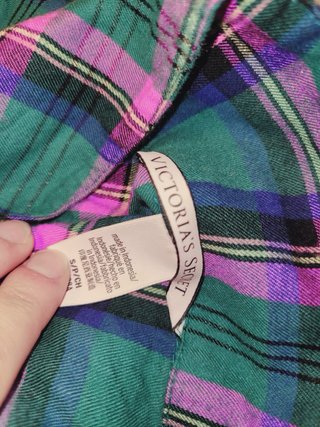 Pijama Victoria's Secret Cuadros Verde Rosa