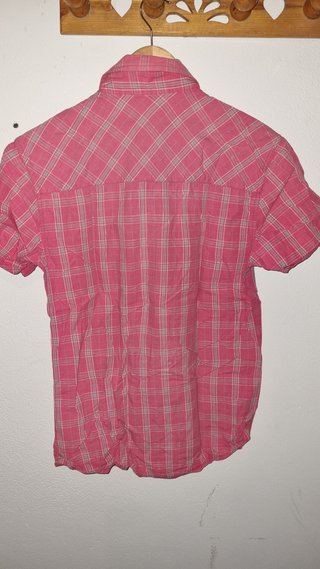Camisa de cuadros roja manga corta