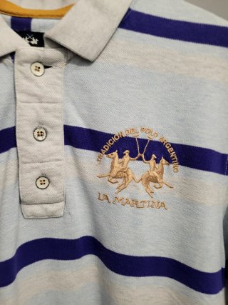 LA MARTINA Polo Rayas Azul/Blanco Talla L