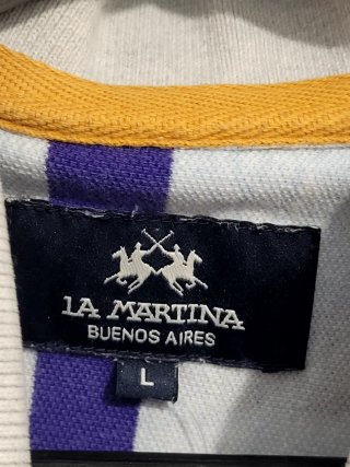 LA MARTINA Polo Rayas Azul/Blanco Talla L